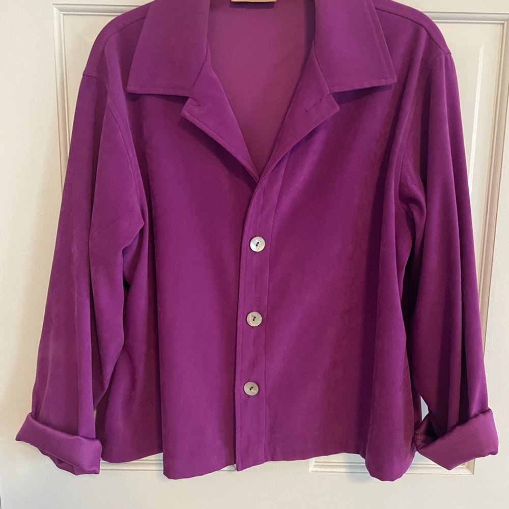 Chico's Vibrant Purple Button-Down Jacket - image 1